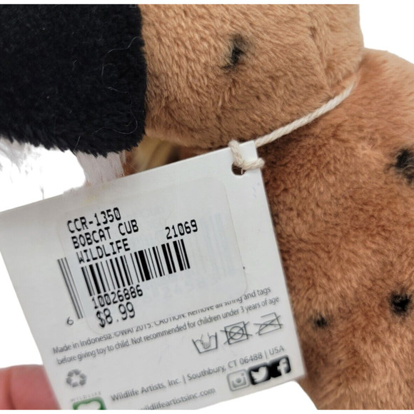 Wildlife Artists Conservation Critters Bobcat Cub Realistic 8" Stuffed Animal - Picture 9 of 9